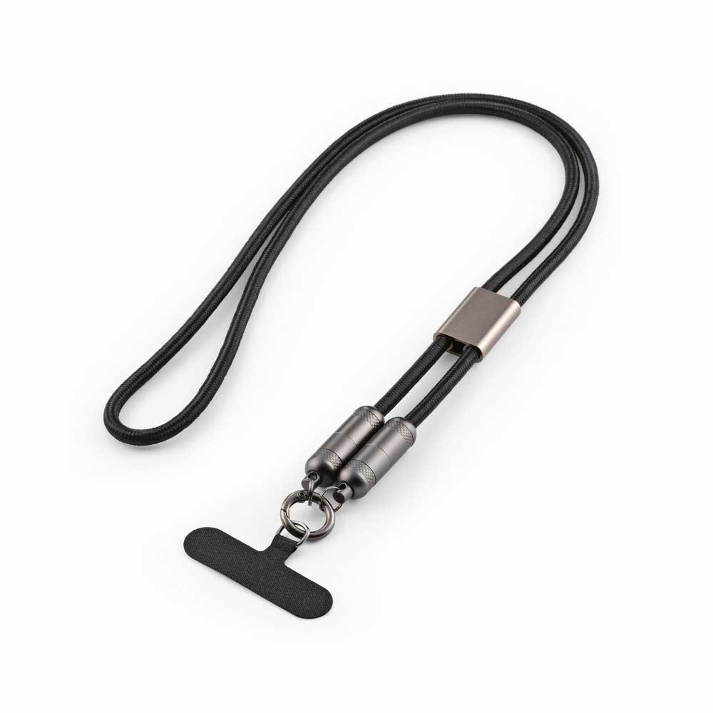 Marconi 2-In1 Cable And Phone Strap Rpet. Usb-C To Usb-C. 60w Fast Charge
