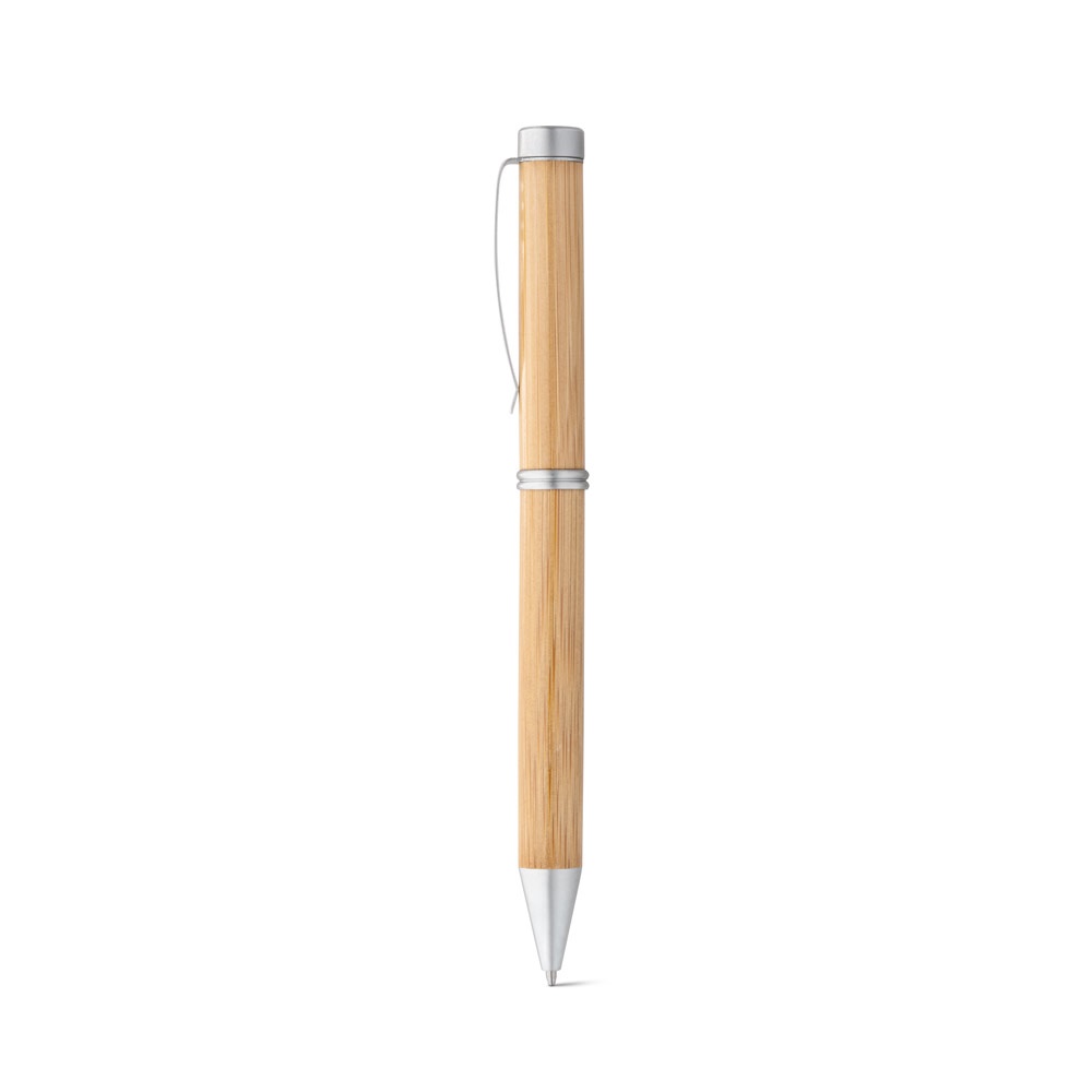Lake. Bamboo Ball Pen With Twist Mechanism And Metal Clip